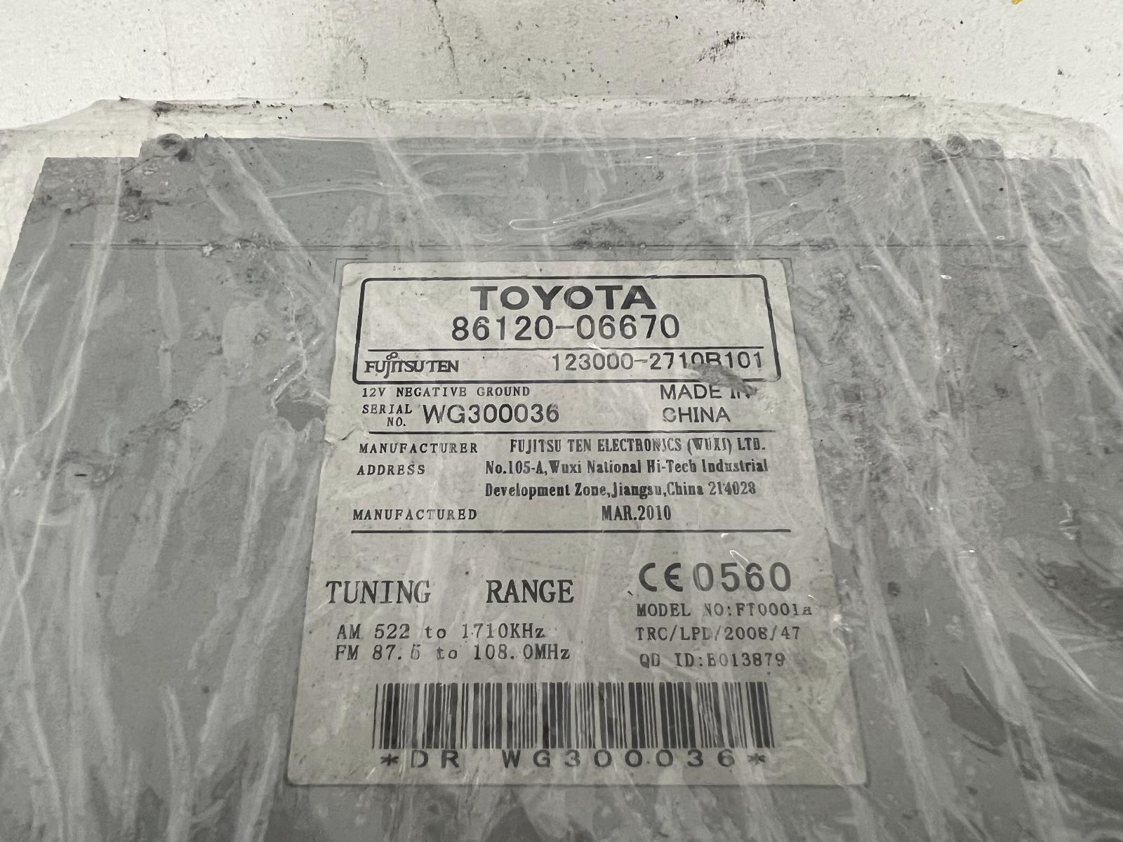 View Auto part Radio/Cd/Dvd/Sat/Tv Toyota Aurion 2010