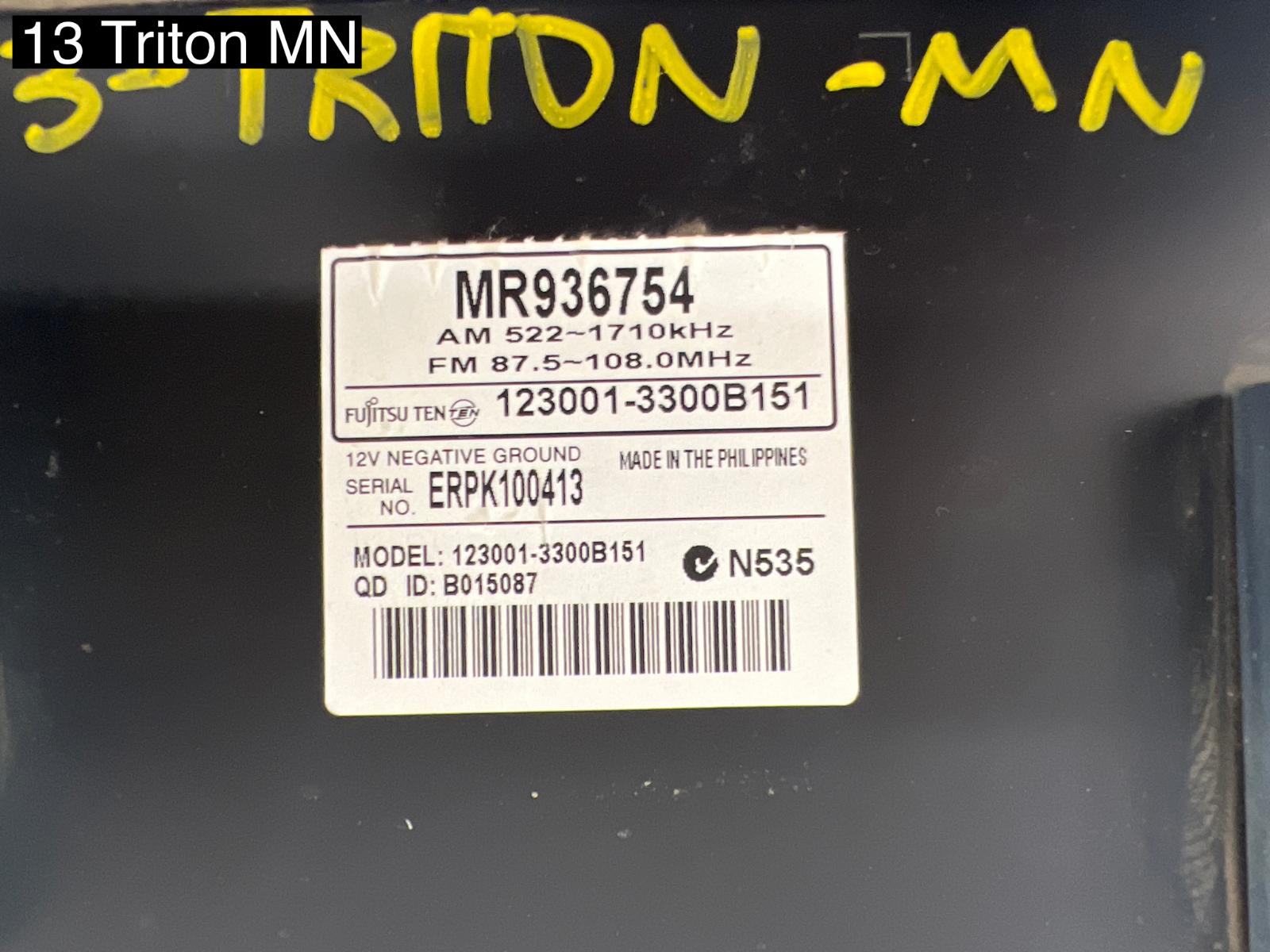 2013 Mitsubishi Triton Radio/Cd/Dvd/Sat/Tv View Auto part Radio/Cd/Dvd/Sat/Tv Mitsubishi Triton 2013