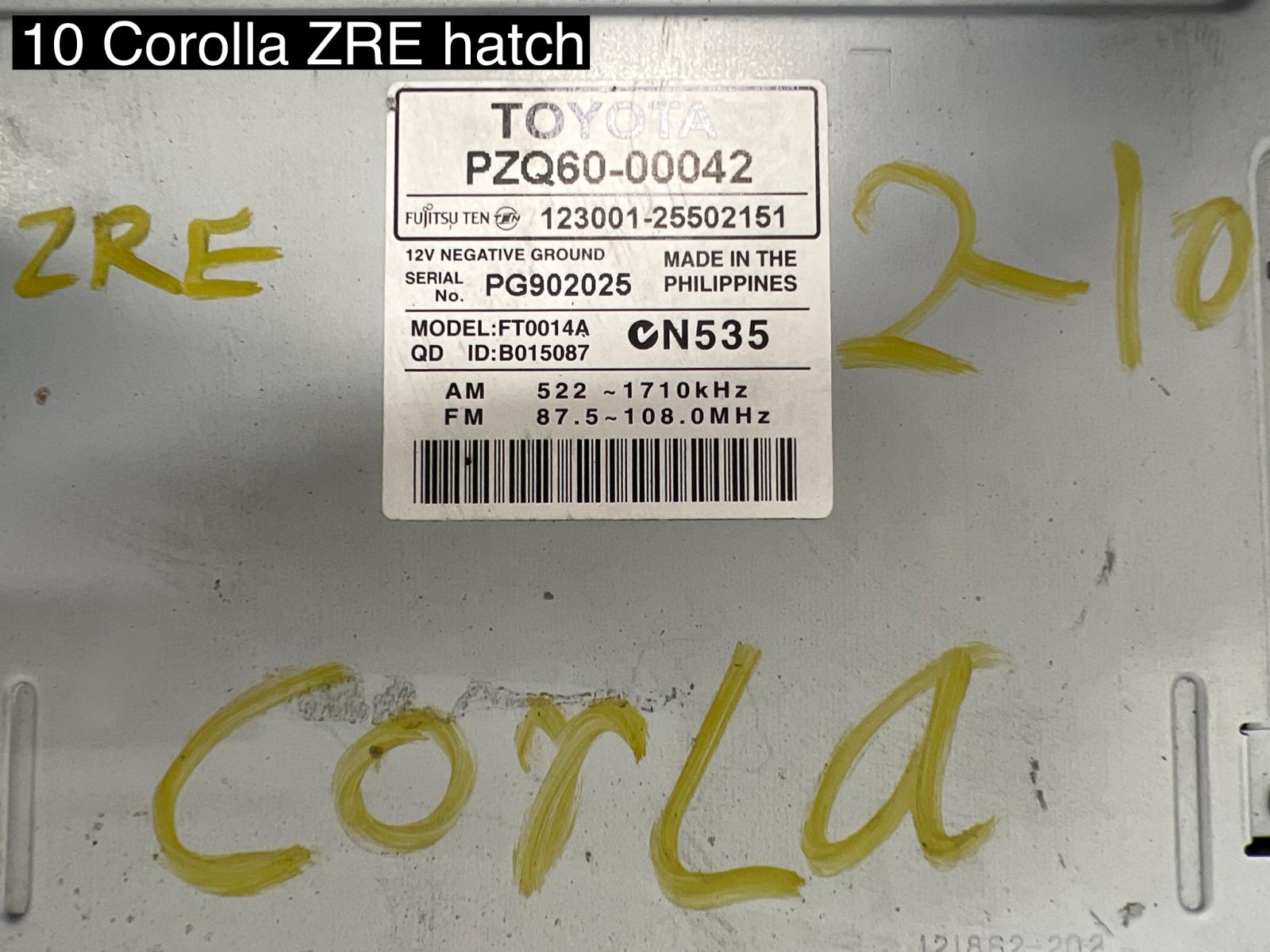 View Auto part Radio/Cd/Dvd/Sat/Tv Toyota Corolla 2010